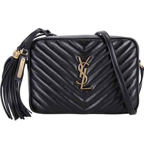 ysl lou 相機包|YSL Saint Laurent Lou 絎縫流蘇掛飾皮革相機包 斜背包 黑色.